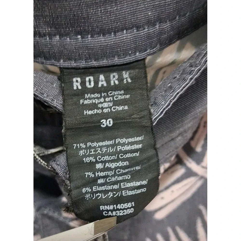 Roark Men's Sz 30 Shorey Swim Trunks Charcoal Botanical Drawstring Board Shorts